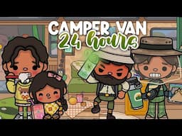 🌳 24 HOUR CAMPER VAN CHALLENGE 🏕️🚐 || Toca boca Life World 🌍 FAMILY ROLEPLAY *with voice* 🔊