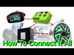Build Your Own Electric Motorcycle - Video 4 .. How to Wire Controller, Motor, Display, Battery