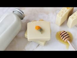 Calendula, honey & oat milk soap🌼🍯🥛 Homemade natural soap recipe