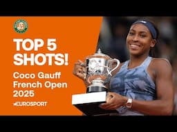 Top 5 Shots: French Open Champion Coco Gauff 🏆 | 2025 French Open Highlights 🇫🇷