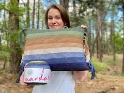 Elevation Pillow- easy 1-cake crochet pattern for Lion Brand Mandala yarn.  No ends to weave in!