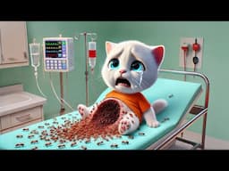 Kitten has tummy Trouble from Ice Cream 🍨😺 #cat #cute #ai #catlover #cutecat #kitten #aicat