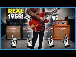 FOUR 100w Amps AT THE SAME TIME (vintage Gibson es355)