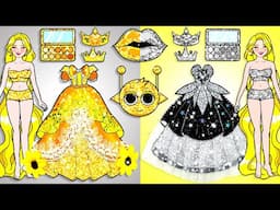 Gold & Silver SIMON Barbie Makeup & Dress Up - Barbie Transformation Handmade -DIY Art & Paper Craft