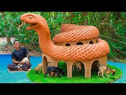 Building a GIANT Snake House for Rescue Puppies! 🐍🐶 Unbelievable Build!