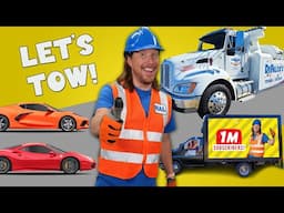 Cool Trucks and Vehicles for Kids | Handyman Hal learns about Tow Trucks