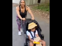 Sheree Whitfield Exercises With Stroller During Granny Duty! 🏋🏾‍♀️