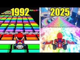 Evolution of Rainbow Road in Mario Kart (1992-2025)
