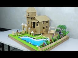 Cardboard House #120 How To Make A Beautiful Dream House With Pool From Cardboard And Popsicle