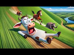 LOL! Cow Goes on a Crazy Hill Ride – Funniest Farm Animals Moment Ever! 😂🐄🚀
