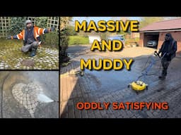 Massive and Muddy | Driveway and Backyard block paving restoration Part1 | oddly satisfying