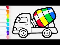 Mixer Truck Song & Coloring Page | The Very First and Simple Coloring Book