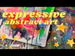 Expressive Abstract Art Lesson in my Moleskine Sketchbook! 🎨✨