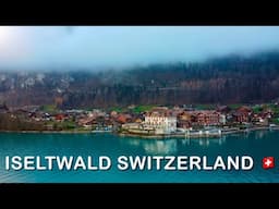 ISELTWALD SWITZERLAND 🇨🇭 With its bright chalets, green lake & amazing mountains #crushlandingonyou