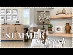 SUMMER DECORATING + REFRESH in the living room! 2025 summer decorate with me