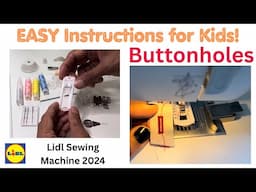 Buttonhole, Buttons Reverse (lock stitch) Stitching Corners & Curves Lidl Sewing Machine Feb 2024