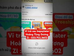Ví trả sau bepay mới nhất thị trường , cấp hạn mức dễ dàng .Hỗ trợ rút về ATM nhanh gọn lẹ #vitrasau