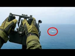 US Door Gunner in Action - GAU-21 Shreds Houthi Drone in Seconds