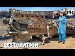 Rustiest Chinese Sinotruck Diesel Engine Restoration with Basic Tools|| Ingenious Pakistani Mechanic