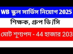 WB School service Group C & D বিজ্ঞপ্তি প্রকাশ। যাবতীয় তথ্য। শূণ্যপদ।