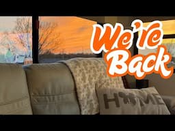 IT FEELS GOOD TO FINALLY HAVE OUR RV BACK AT "HOME"