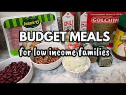 BUDGET MEALS FOR THOSE LIVING ON A LOW INCOME