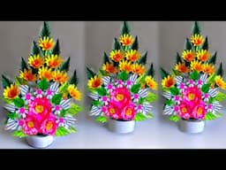 beautiful flower bouquet making with paper / diy flower bouquet