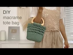 DIY | How to make a macrame mini tote bag (easy for beginners) | 초보자를 위한 쉬운 마크라메 미니 토트 백 만들기