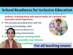 School Readiness for Inclusive Education/ Creating an Inclusive School/ For all teaching exams