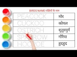 Birds name for kids || पक्षियों के नाम || All birds name || Birds name in hindi and english