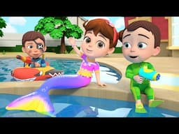 Little Mermaid Girl Song🧜‍♂️ - Swimming Pool Games | Lalafun Nursery Rhymes & Kids Songs