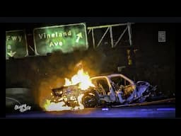 Fiery BMW Crash Ejects Driver | STUDIO CITY, CA
