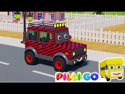 New Wheels On The Bus Go | Baby Police Bus | Nursery Rhyme | Pilli Go Preschool Nursery Rhymes