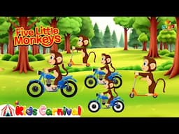 Five little monkeys I English Nursery Rhyme with Lyrics and Action I Kids videos For Kids