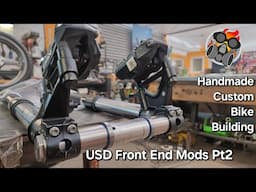 Upside down fork adaptation pt2 Handmade Custom Bike Building ##chopper #bike #engineering #hotrod