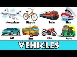 Learn Vehicle Names | Types of Vehicles in English I Vehicles Vocabulary Words| Mode of Transport