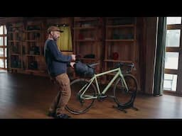 A unique solution to packing gear behind your saddle| Hoja Seatbag Harness and Drybags | Fjällräven