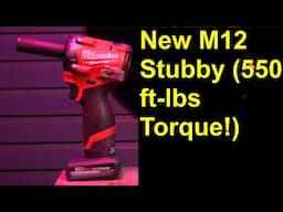 New 550 ft lbs Milwaukee M12 Stubby 1:2" Impact Wrench