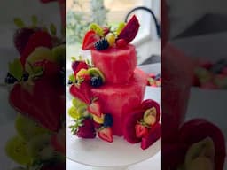 Watermelon 🍉 Fruit Cake #watermeloncake #easy #summer #weddingcakes #fruit #shorts #recipes