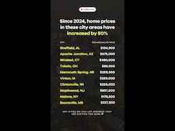 Home prices in these city areas have INCREASED by 50% since 2024