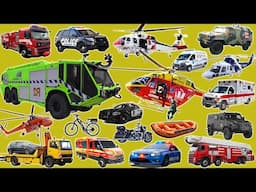Police Cars, Police Bus, Ambulance, Fire truck, Air Tanker, SWAT Vehicle - Vehicles Name Sounds