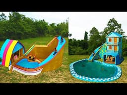 Top 2 Primitive Mud Resorts With Amazing Water Slides Into Pools!