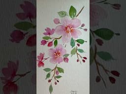 Sakura flowers🌸 #short #shortsyoutube #watercolorartist