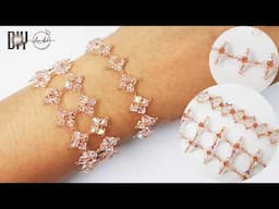 Flower bracelet making with beads | jewelry with sparkling crystals