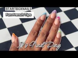 BTARTBOX XCOATTIPS French Short Almond Nails Tutorial 🌈 Brighter Pastel Chrome Nails Cat Eye Gel 💅🏽