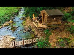 Building a Wooden House by the Water - Start to Finish Full Video