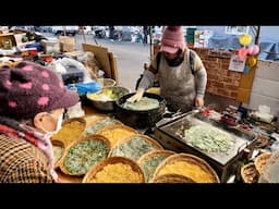 철판에서 맨손으로 때려굽는 3000원 재료폭탄 부침개? 김치전, 부추전, 오징어전 korean pancake (Buchimgae) korean street food