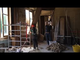 Removing The 150 Years Old Oak Paneling - Renovating The Oak Salon
