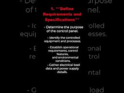 Define Requirements and Specifications #controlwiring #electricalwiring #industrialcontrolpanel