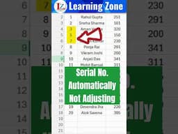 Automatic Adjustable Serial Number |  #advancedexcel #customizedexcelsolutions #exceltips
